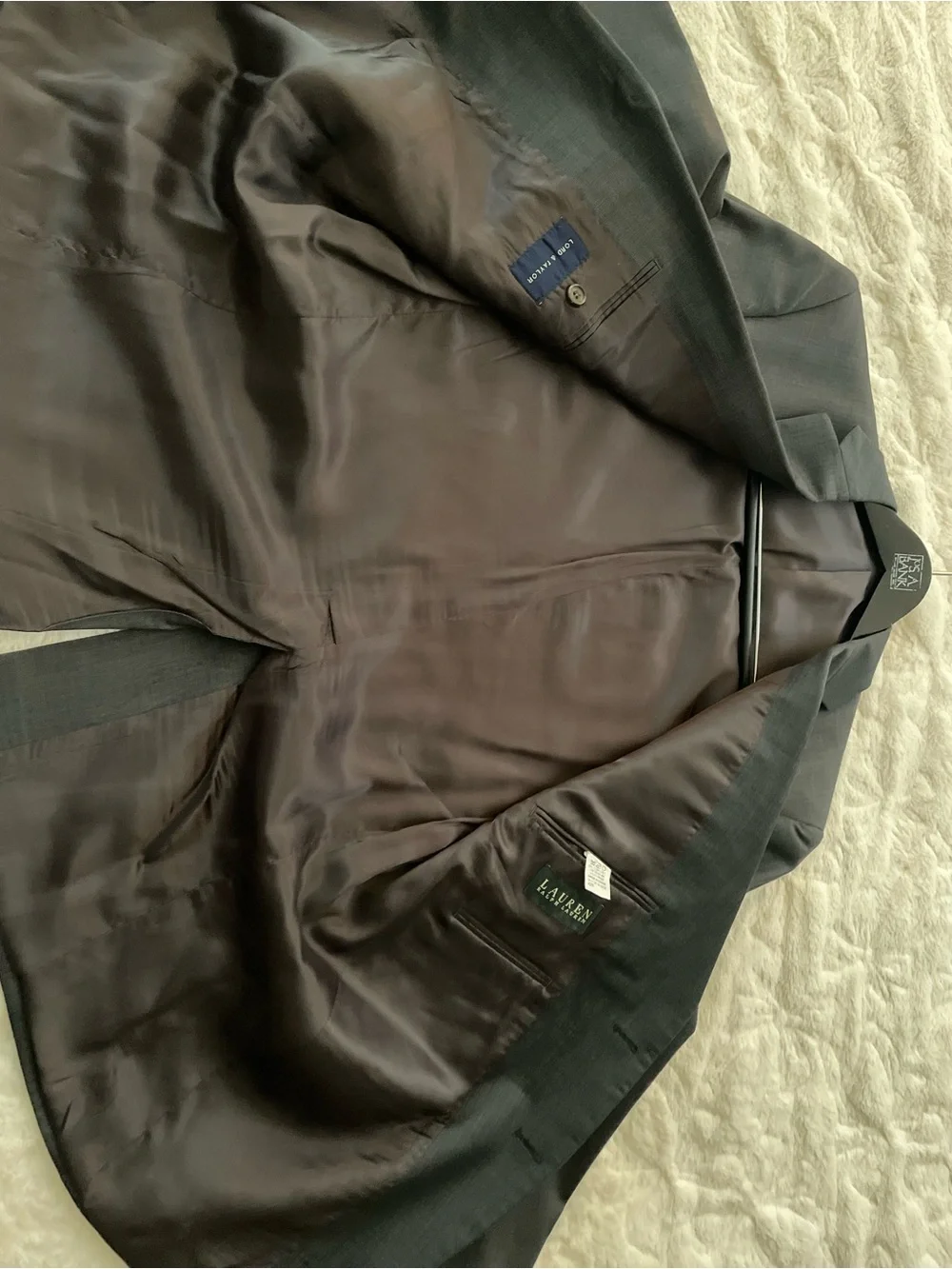 Ralph Lauren Dark Brown Satin-Lined Jacket Interior